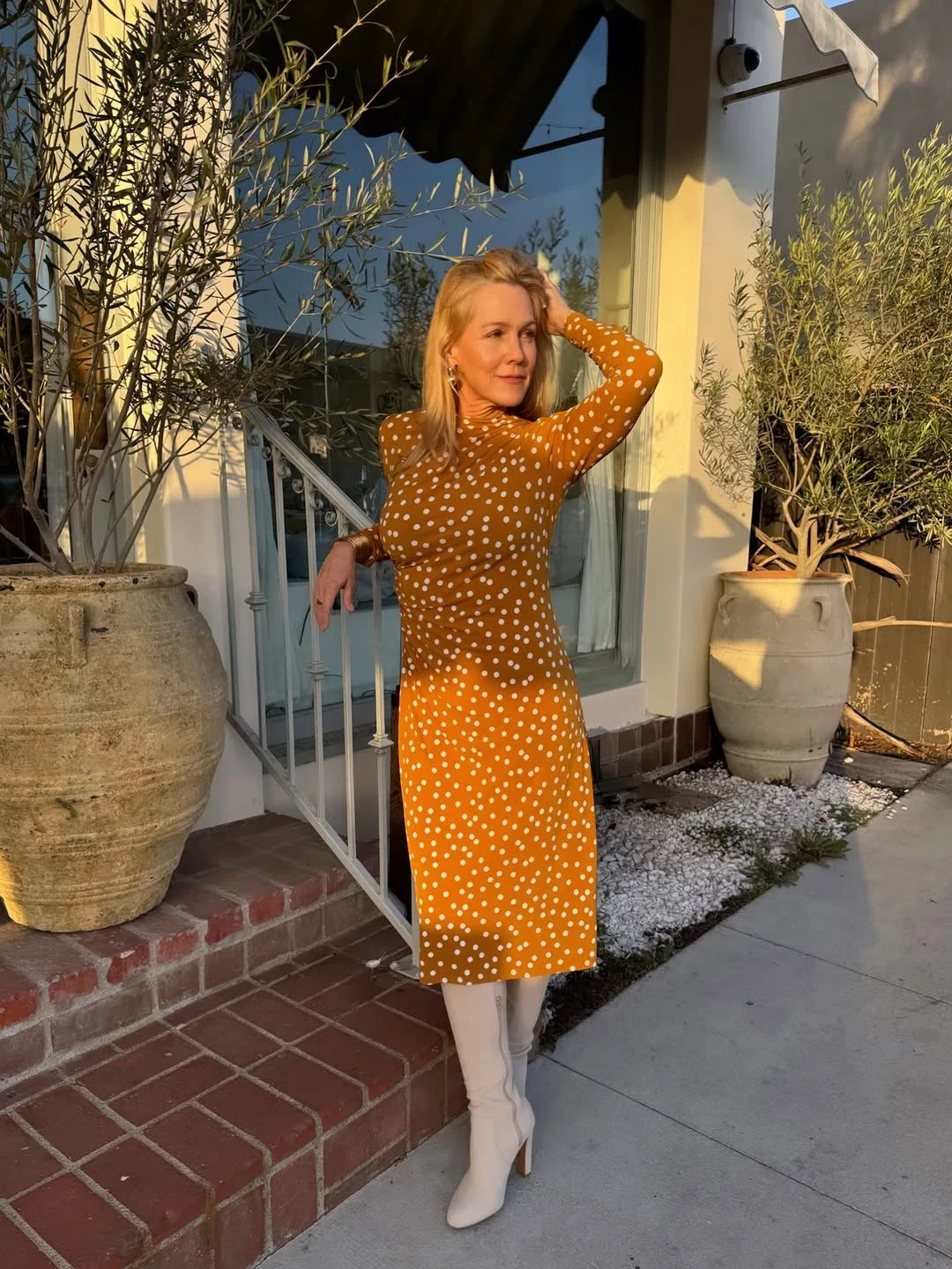 Mustard Polka Dot Midi