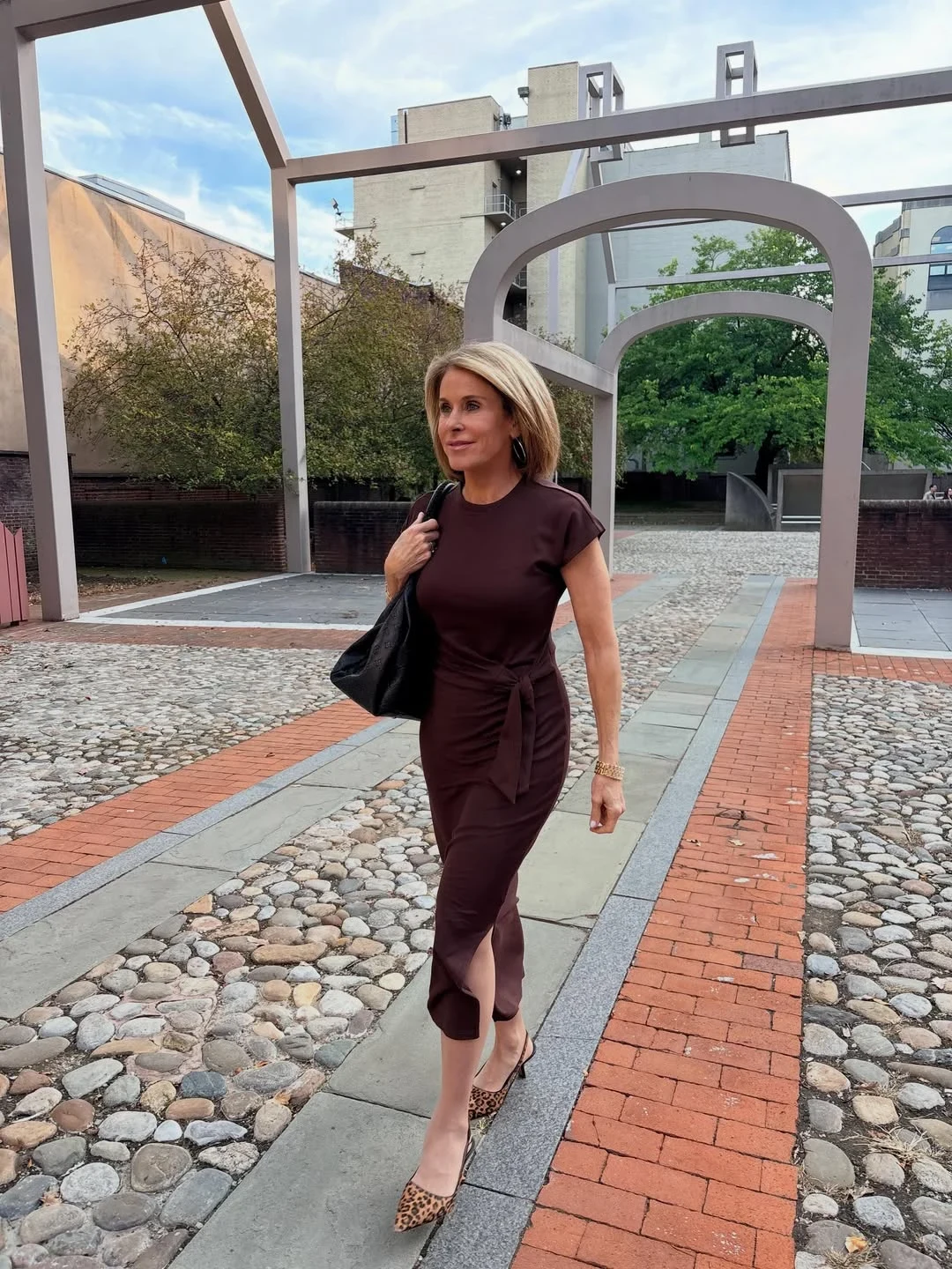 Brown Midi and Leopard Heels